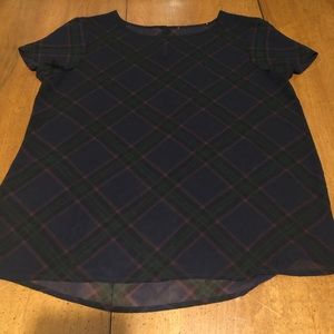 Sheer LOFT short sleeve festive top